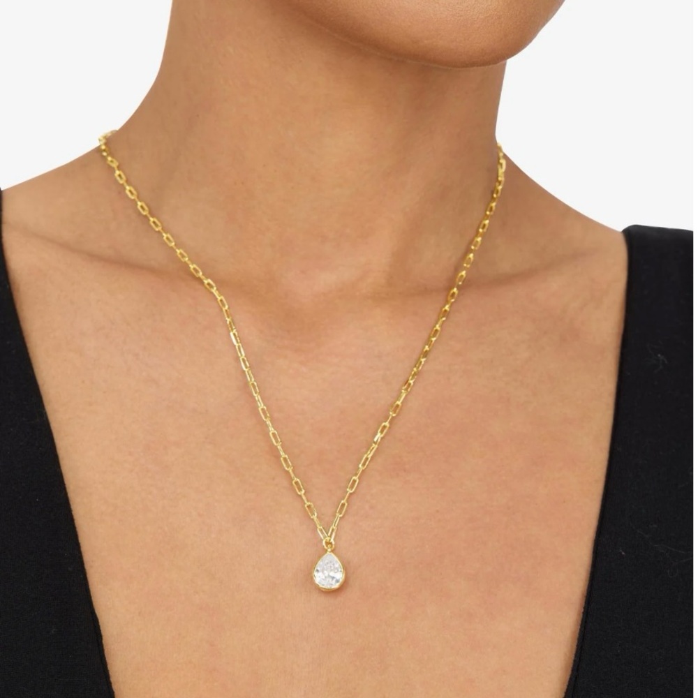 Melinda Maria drop solitaire necklace